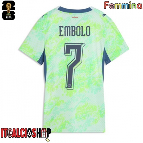 Svizzera Breel Embolo #7 Seconda Maglia Femmina Mondiali 2026 Manica Corta